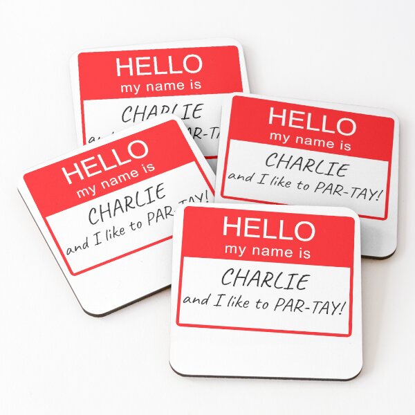 Item preview, Hello My Name Is Charlie and I Like To Par-tay Party Name Tag Design designed and sold by CreatedbyJR.