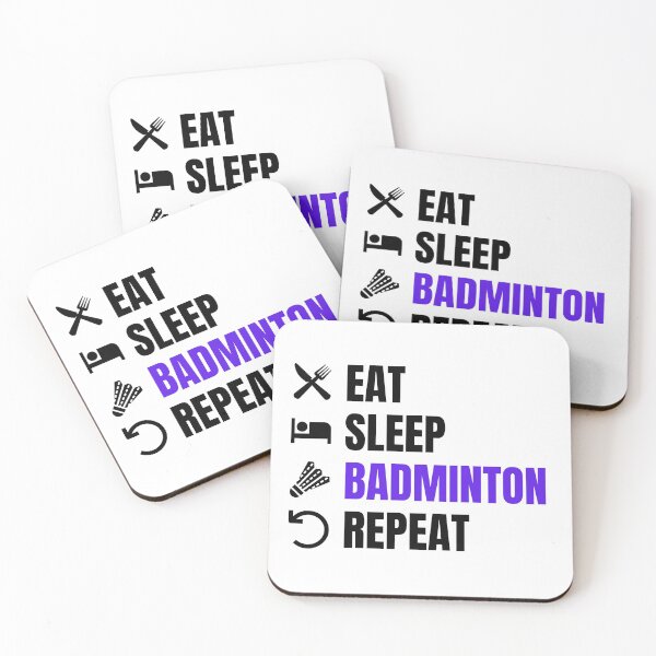 Item preview, Eat Sleep Badminton Repeat Purple designed and sold by Web CreationsNL.