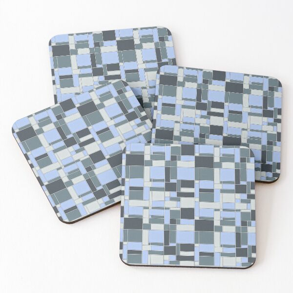 Item preview, Blue Geometric Square Stained Glass  designed and sold by MrRoccoBlue.