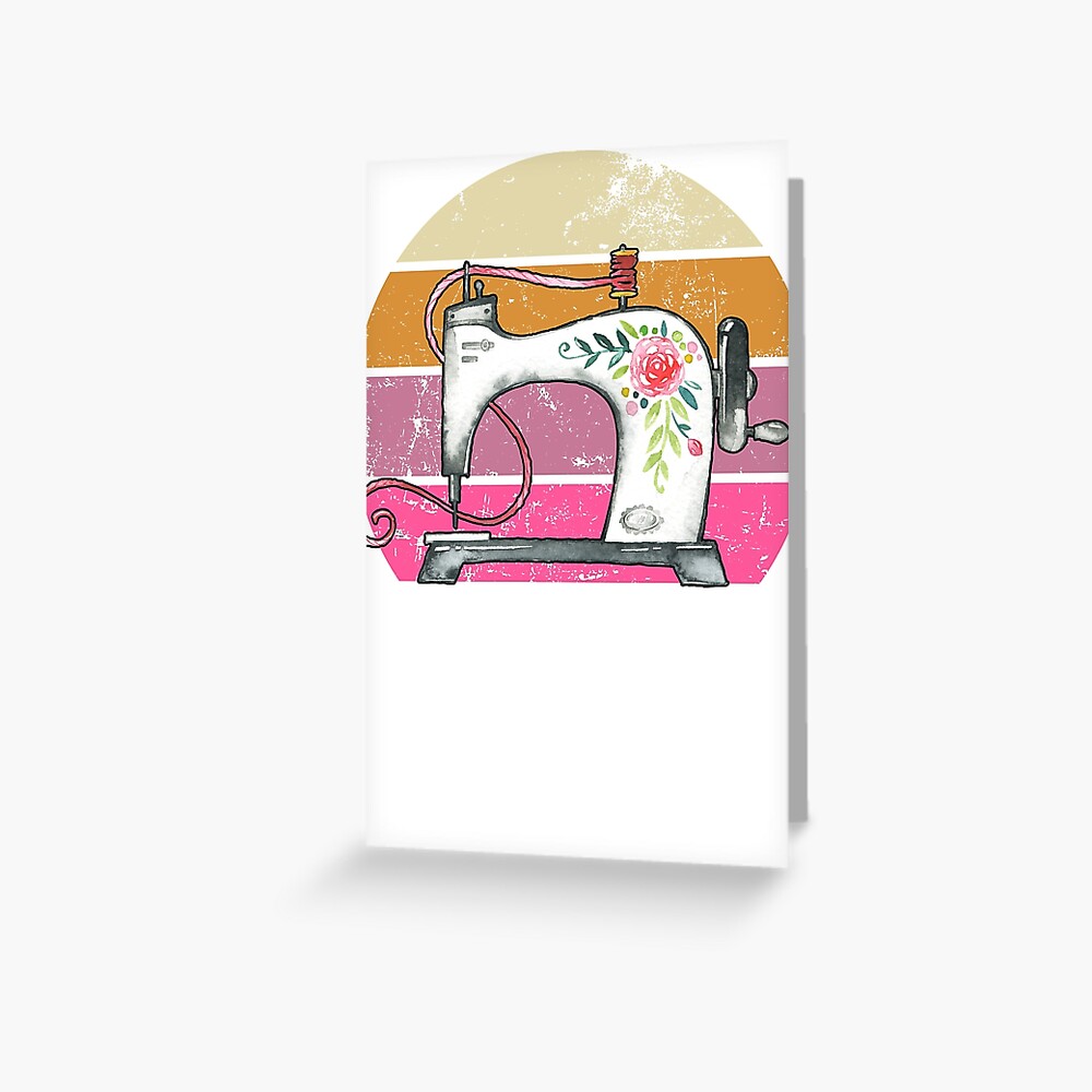 "Vintage Sewing Machine" Greeting Card by autlu Redbubble