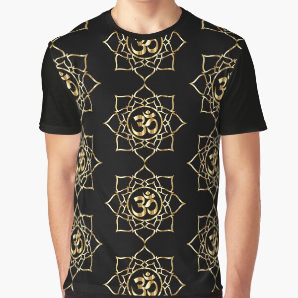 Gold Lotus Aum Graphic T-Shirt