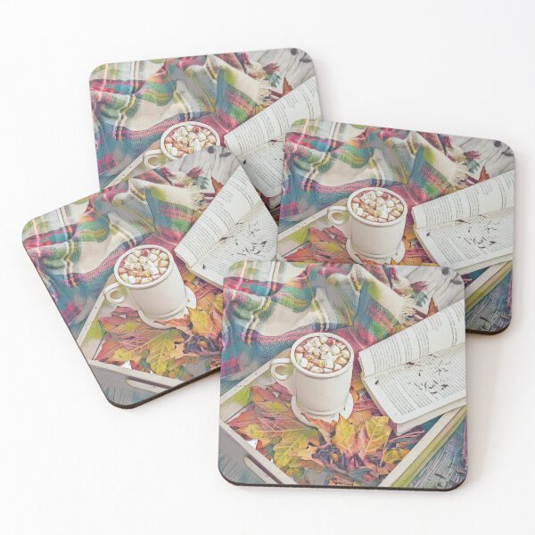 Item preview, Cozy Autumn Reading with Marshmallow Hot Chocolate designed and sold by Galathi Designs.