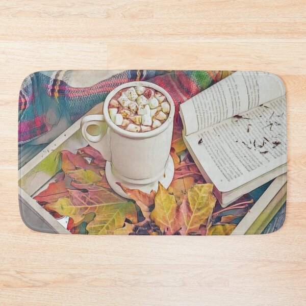 Item preview, Cozy Autumn Reading with Marshmallow Hot Chocolate designed and sold by Galathi Designs.
