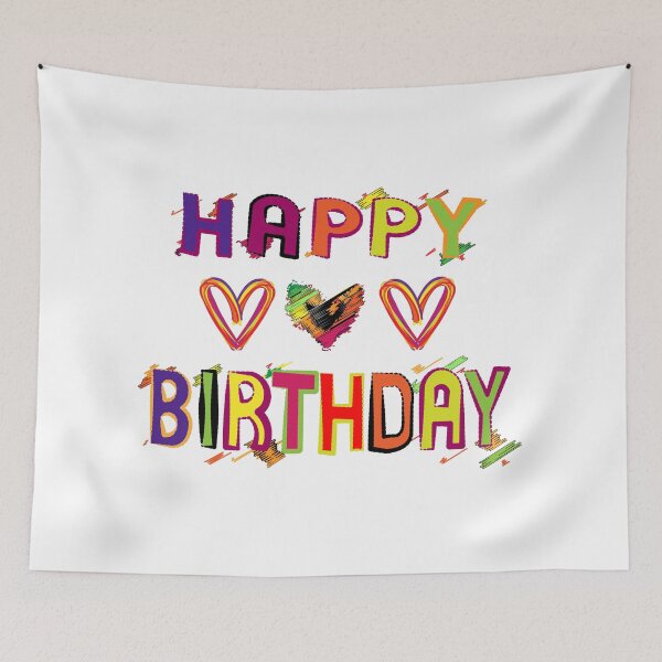 Artikelvorschau, Alles Gute zum Geburtstag Frase mit Herzen mehrfarbiges Design entworfen und verkauft von Liza-RKS.