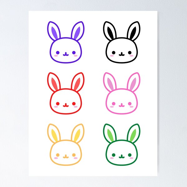Artikelvorschau, Buntes Kawaii-Kaninchen entworfen und verkauft von Sweetsavy.