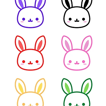 Artwork thumbnail, Colourful Kawaii Rabbit by Sweetsavy