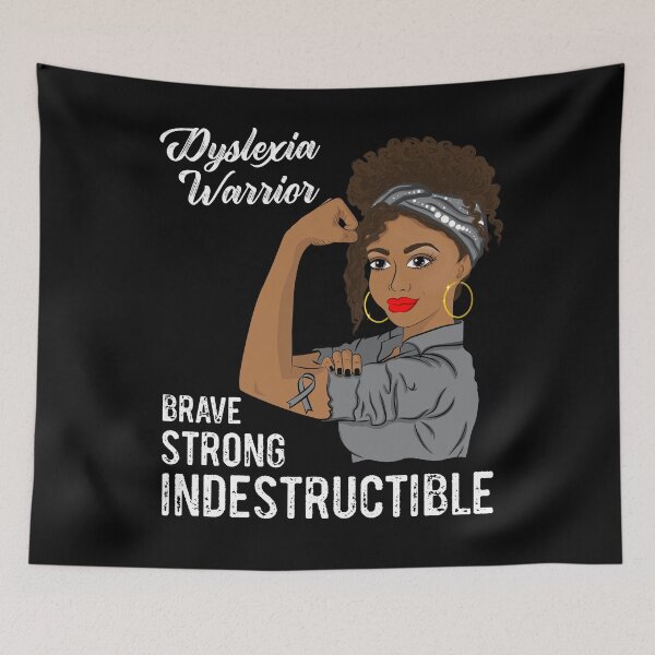 Item preview, Dyslexia Warrior Indestructible Black Girl Awareness designed and sold by ZNOVANNA.