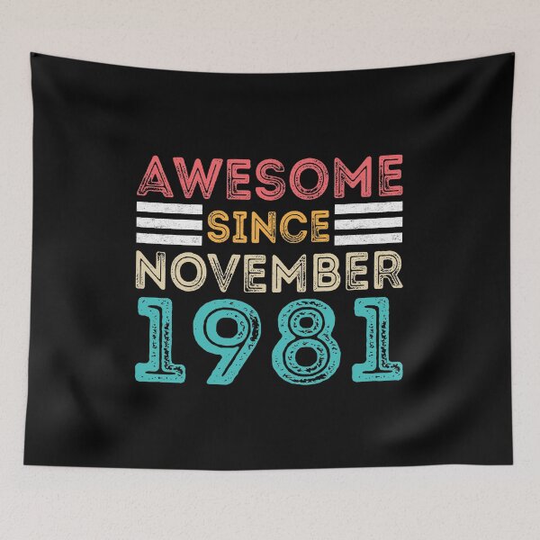 Item preview, Retro Vintage 39th Birthday - Awesome Since November 1981 designed and sold by meedTee.