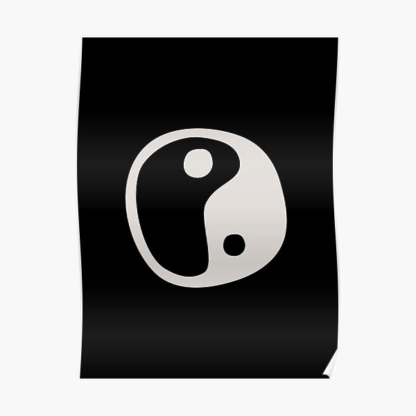 Yin Yang Symbol Black and Beige Minimalist Abstract Poster