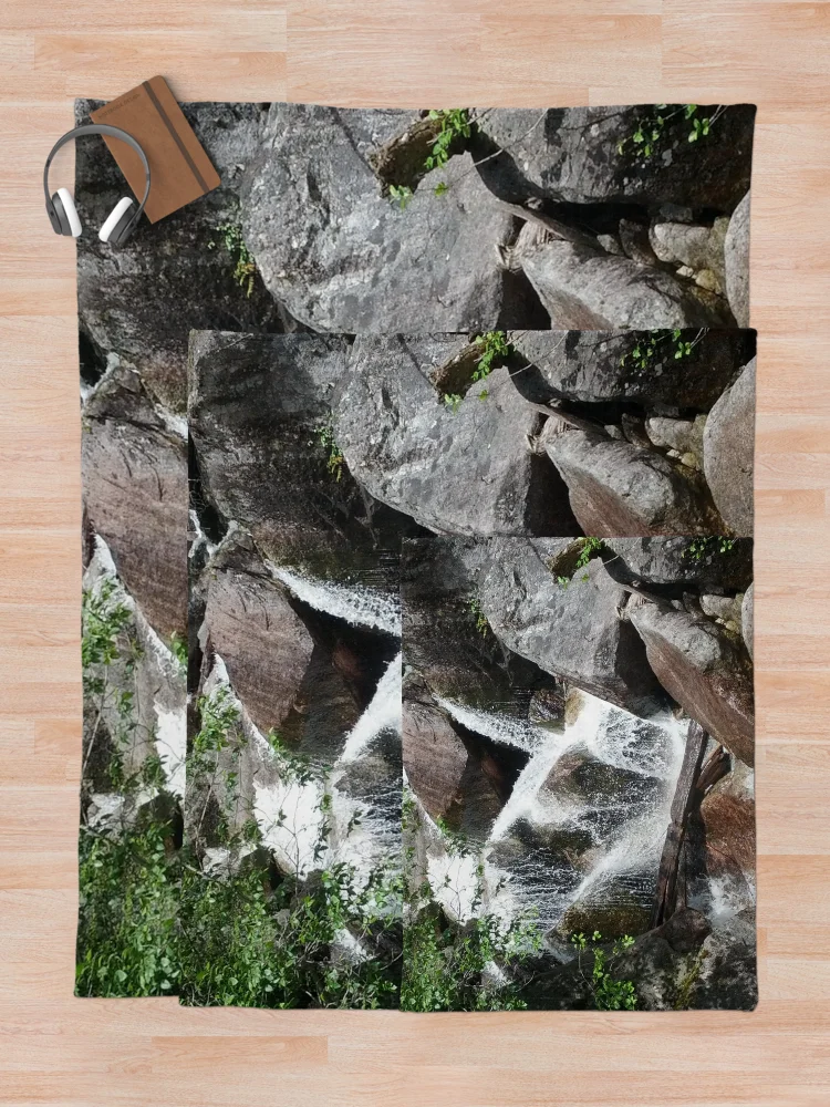 Thumbnail 5 of 6, Throw Blanket, Waterfall With Rocks And Ridges designed and sold by PLANTONE.
