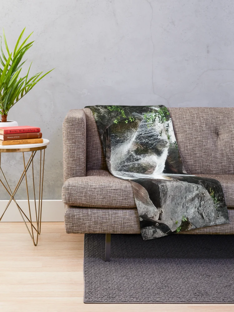 Thumbnail 2 of 6, Throw Blanket, Waterfall With Rocks And Ridges designed and sold by PLANTONE.