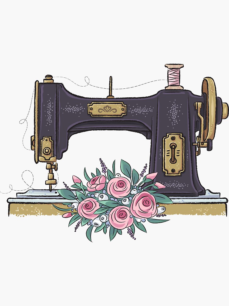 Pink Sewing Machine Art Print by YumeeCraft