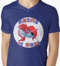 Undyne - Anime is real Men's V-Neck T-Shirt