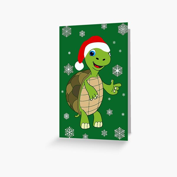 Weihnachten Schildkröte Santa Turtle Illustration Grußkarte