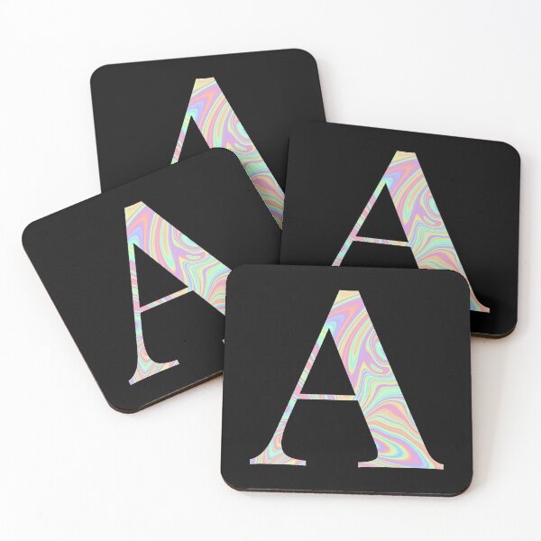 Artikelvorschau, Buchstabe A Holographic Liquid Marble Effect Regenbogen Alphabet entworfen und verkauft von Sour Soul.