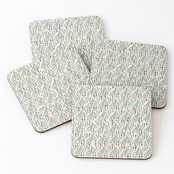 Item preview, botanical pattern with green leaves designed and sold by rysunki-malunki.