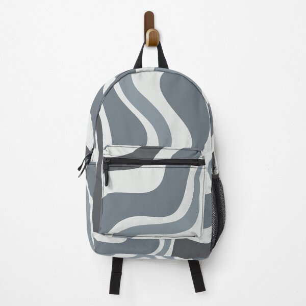 Item preview, Retro Liquid Swirl Abstract Pattern in Slate Blue-Grey Monochrome designed and sold by kierkegaard.