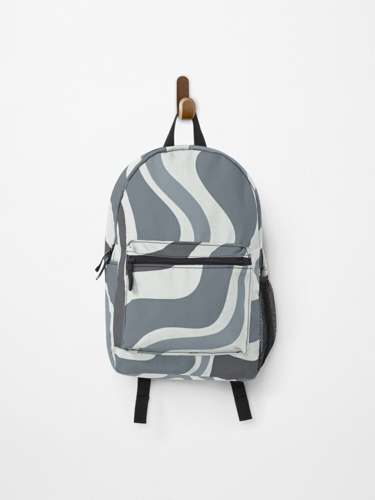 Women's Black Swirl Stripe Nylon Backpack