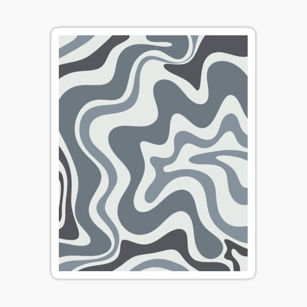 Item preview, Retro Liquid Swirl Abstract Pattern in Slate Blue-Grey Monochrome designed and sold by kierkegaard.