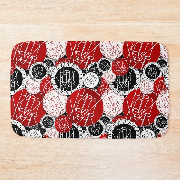 Item preview, Happy New 2021 Year Badges Pattern - Black and White Holiday Gift designed and sold by © Maya Lavda || wocado.