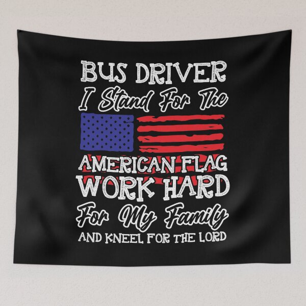 Item preview, American Falg Work Hard for a School Bus-Driver designed and sold by shirti.