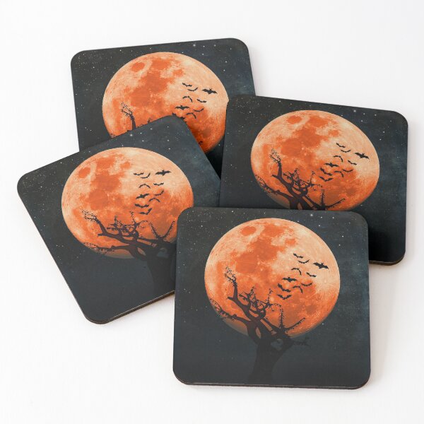Item preview, Spooky Halloween Moon with Bats designed and sold by Dyrk Wyst Redbubble Shop.