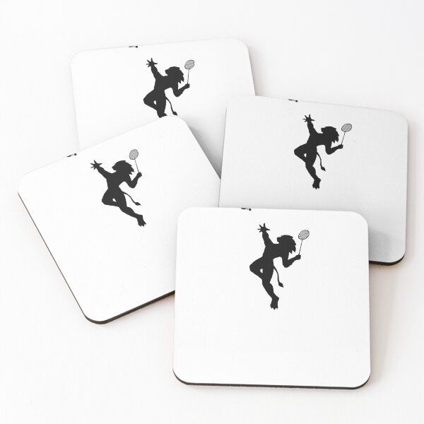Item preview, Lion Badminton player in mid-air (Black) designed and sold by MarkH63.