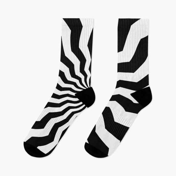 Item preview, Black and white starburst, radial jagged lines op art designed and sold by kallyfactory.