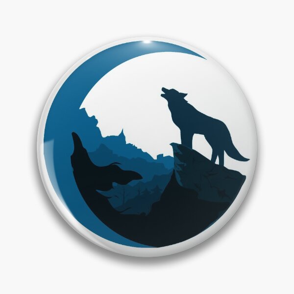 Item preview, Wolf Howling at the Crescent Moon Digital in Blue designed and sold by Darcy777.