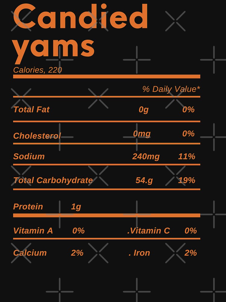 Funny Candied Yams Thanksgiving Nutrition Facts T shirt By Otribes funny-candied-yams-thanksgiving-nutrition-facts-t-shirt-by-otribes