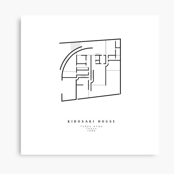 Tadao Ando, 10x10 House Graphic Line Drawing Canvas Print for Sale by  Emma Coast