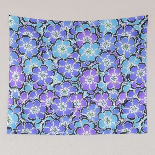 Item preview, Blue flowers pattern  designed and sold by Kvkrishna.