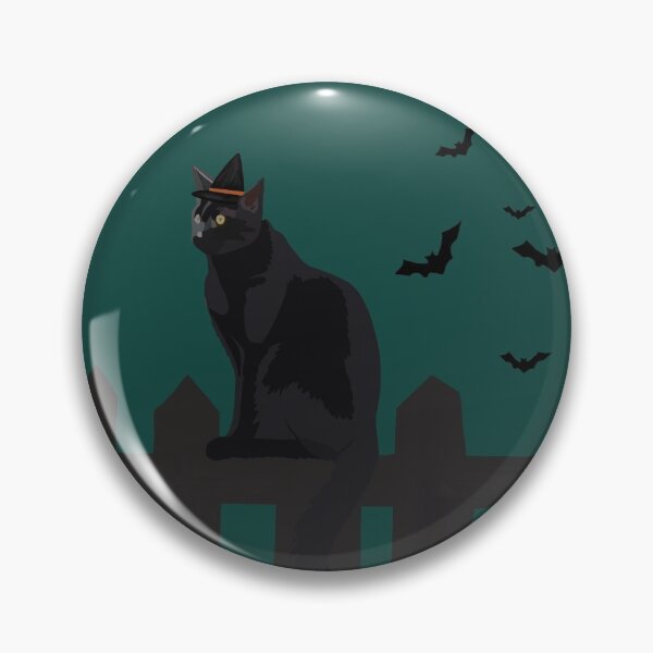Artikelvorschau, Schwarze Katze unter orange Mond entworfen und verkauft von AlchemyInGreen.