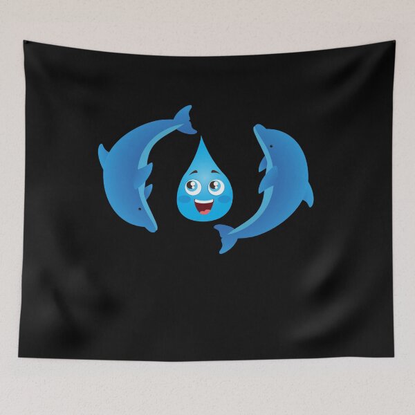 Item preview, Two dolphin circling around water drop designed and sold by arnabbabai.