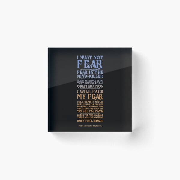 Litany Against Fear - Dune 2021 Acrylic Block
