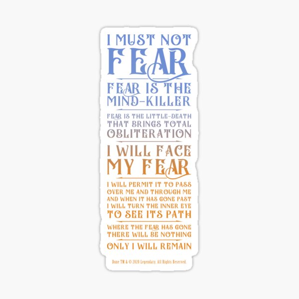 Litany Against Fear - Dune 2021 Sticker