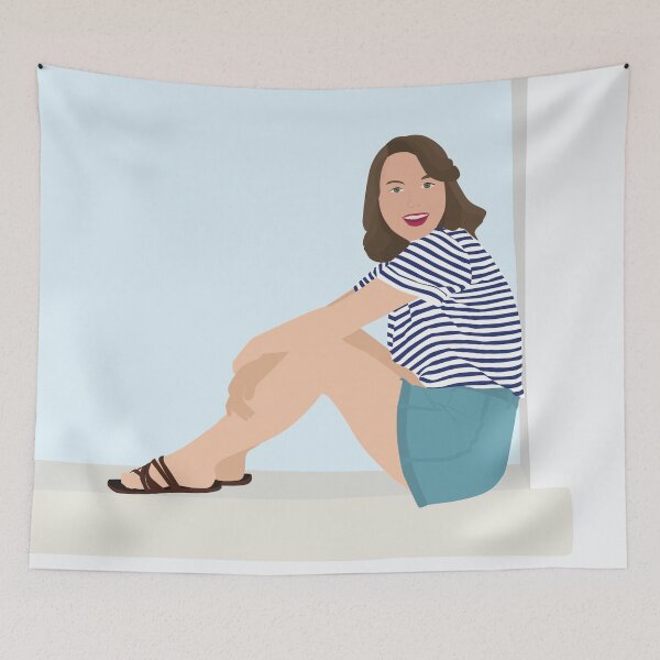 Item preview, Girl on stripy t-shirt smiling designed and sold by Alora Days.