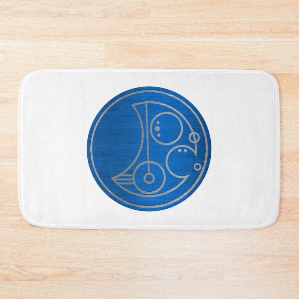 Item preview, Michael in Circular Gallifreyan Alphabet in Brushed Silver Metal in Blue designed and sold by Darcy777.