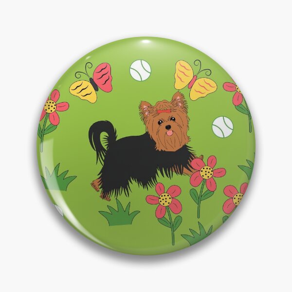 Item preview, Yorkshire Terrier and Flowers designed and sold by Lulupainting.