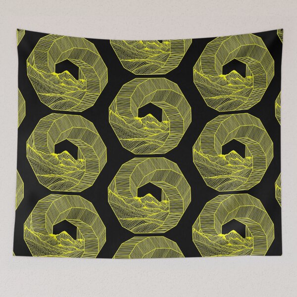 Item preview, Mountains circle geometry lines Illustration Fine Art  designed and sold by line212line.
