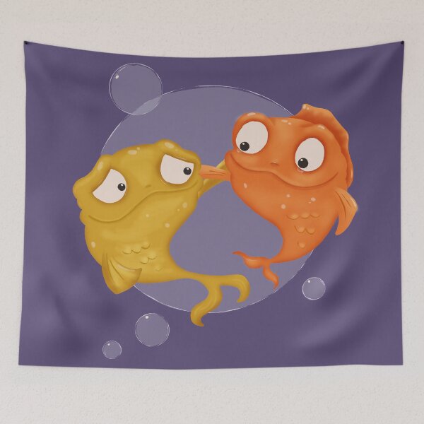 Item preview, Best friends - fish in a social bubble designed and sold by LeahIngledew.