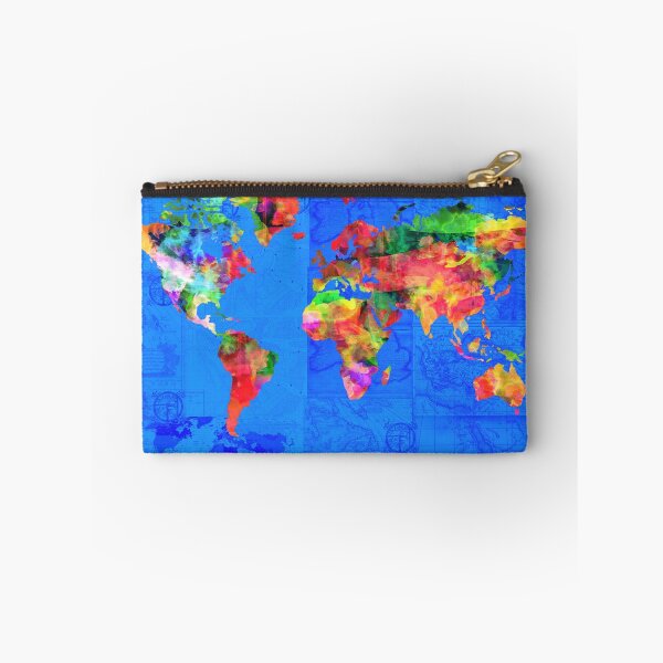 Item preview, world map blue designed and sold by BekimART.