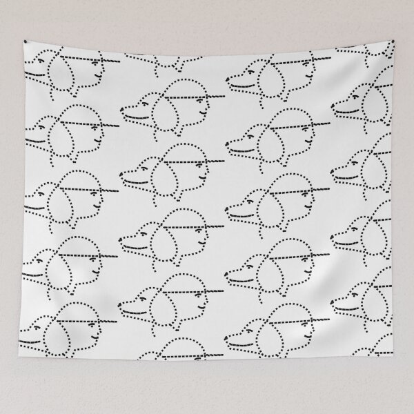 Item preview, Dog with owner Man's best friend minimalistic line art face perforated designed and sold by Deegital18.