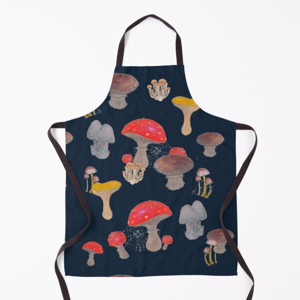 Item preview, Midnight mushrooms with spider webs designed and sold by Louisa Currier.