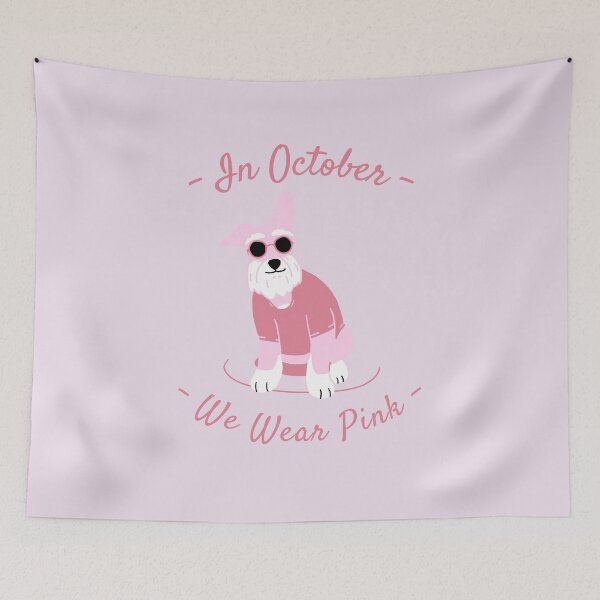 Item preview, In October We Wear Pink (Cute Doggies too!)  designed and sold by FitFabFunny.