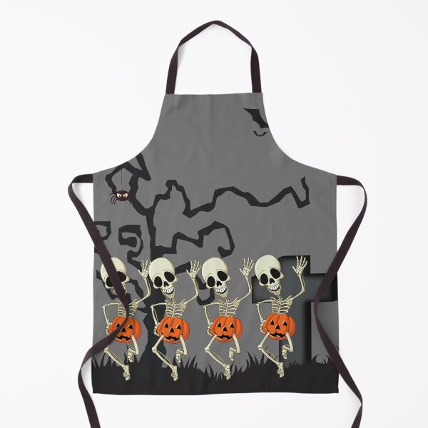 Item preview, Dancing Skeletons Wearing Pumpkins in a Creepy, Minimalist Graveyard designed and sold by JellyBeenzz.