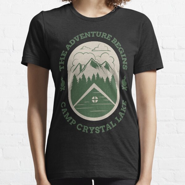 Adventure Begins Camp Crystal Lake Dark Version Horror Halloween Design Essential T-Shirt