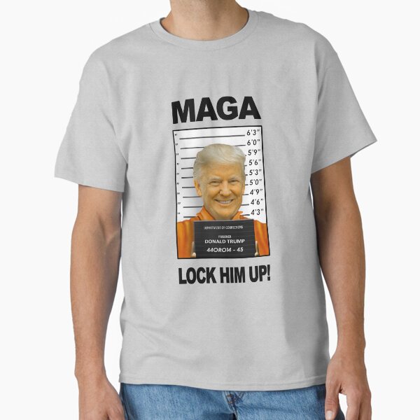 Vista previa del artículo con la obra «Foto policial de Donald Trump en prisión, idiota 45», diseñado y vendido por MCollinsArt.
