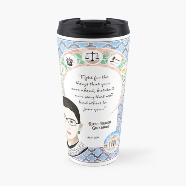 Ruth Bader Ginsburg Tribute Watercolor Painting Travel Mug