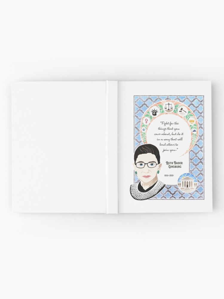 Alternate view of Ruth Bader Ginsburg Tribute Watercolor Painting Hardcover Journal
